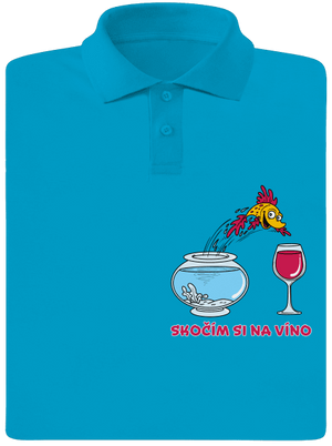 Skočím si na víno pánska polokošeľa Blue Atol