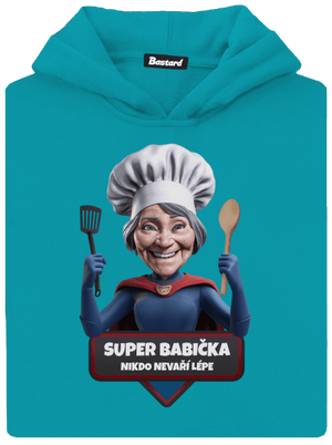 Super babička detská mikina klokanka Hawaiian Blue
