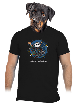 Padá server pánske tričko Black