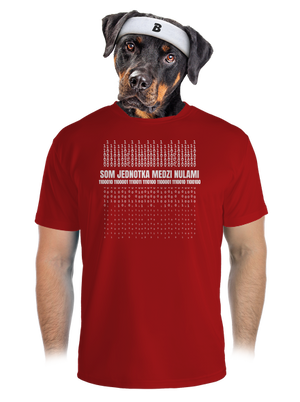 Jednotka medzi nulami pánske športové tričko Red Mal