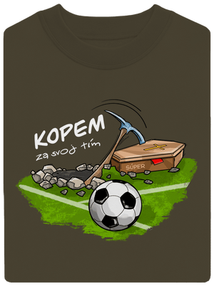 Kopem za svoj tím unisex mikina bez kapucne Urban Khaki