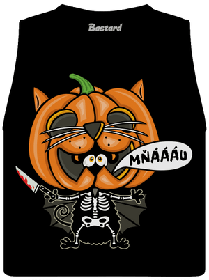 Halloweenská kočička dámske tielko voľné Black