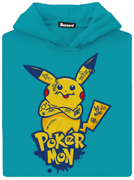 Pokérmon detská mikina klokanka Hawaiian Blue