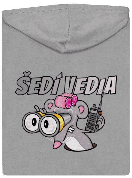 Šedí vedia - myš pánska mikina na zips Light Melange