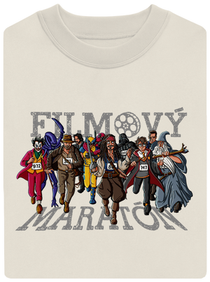 Filmový maratón unisex mikina bez kapucne Off White