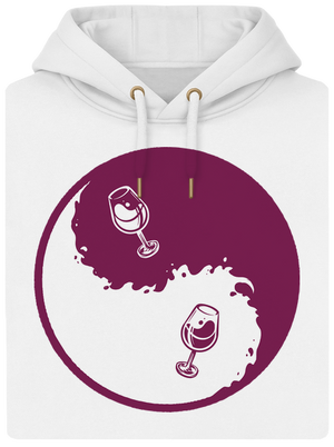 Jin Jang víno unisex mikina premium Snowwhite