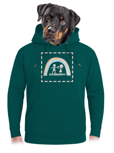 Detské kresby - Nahraj vlastnú unisex mikina premium Emerald Green