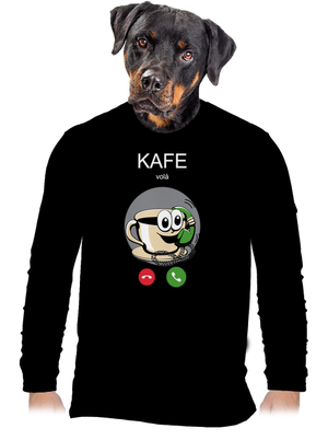 Kafe volá pánske dlhý rukáv Black