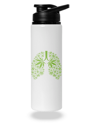Ganja pľúca flaša na vodu White