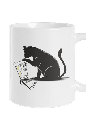 Mačka a pohár klasický hrnček White