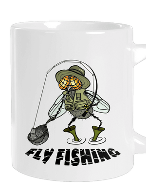 Fly fishing veľký hrnček White