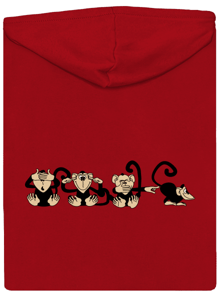 Opica pánska mikina na zips Red
