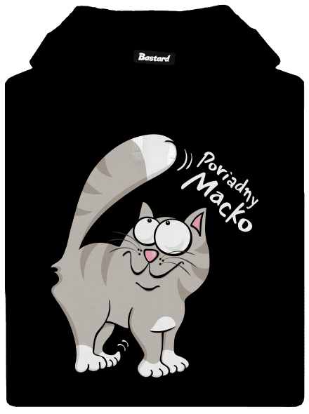 Macko a Micka pánska mikina klokanka Black