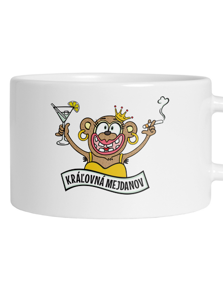 Kráľovná mejdanov hrnček makronka White
