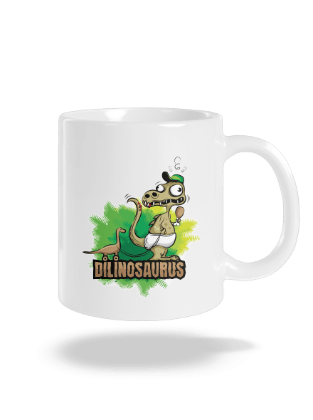 Dilinosaurus klasický hrnček White
