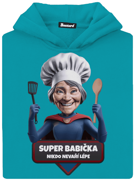 Super babička detská mikina klokanka Hawaiian Blue