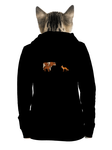 Vůl, pes a vulpes dámska mikina na zips Black