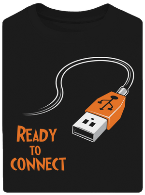 USB pripojenie unisex tričko oversized Black