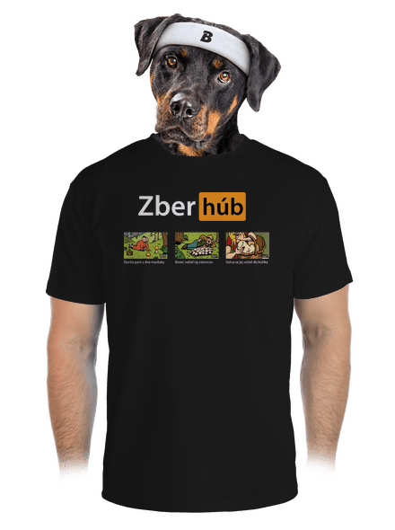 Zber húb pánske športové tričko Black