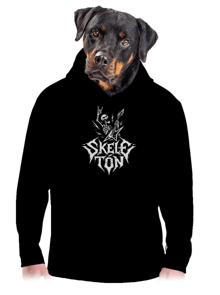 Skeletón pánska mikina klokanka Black