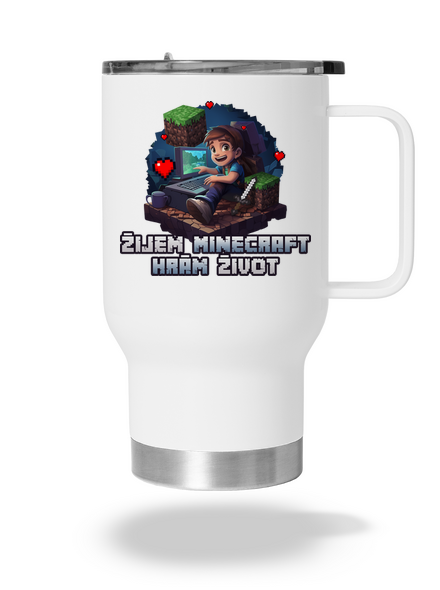 Žijem Minecraft termohrnček White