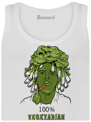 100% vegetarián dámske tielko klasické White