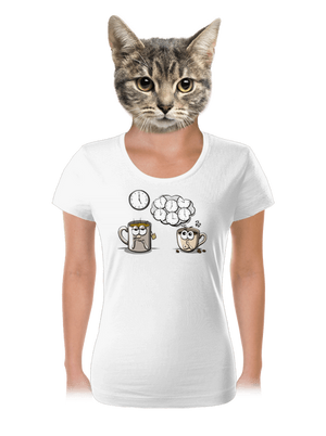 Čaj o piatej, káva stále dámske tričko White