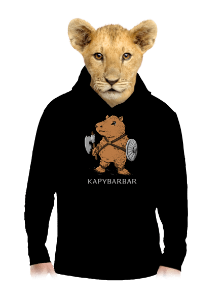 Kapybarbar detská mikina klokanka Black