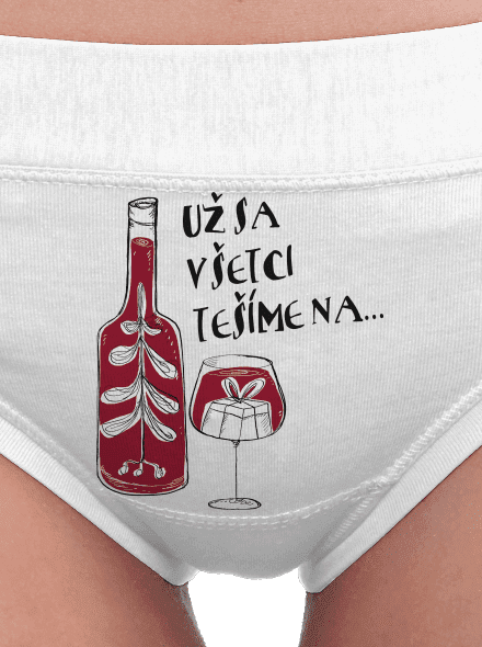 Vianoce vo víne dámske nohavičky White