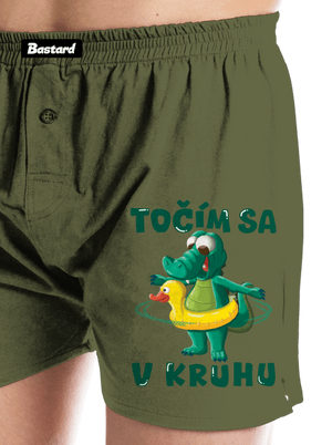 Točím sa v kruhu pánske trenky Khaki
