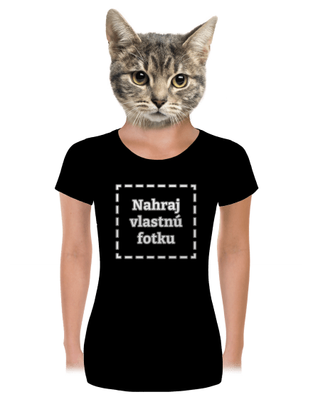 Vlastná potlač dámske tričko prémium Black