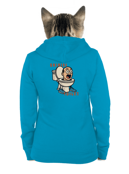 Skibidi Toilet dámska mikina na zips Blue Atol