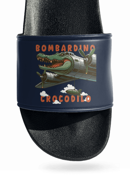 Bombardino Crocodilo – Italian Brainrot šľapky Navy