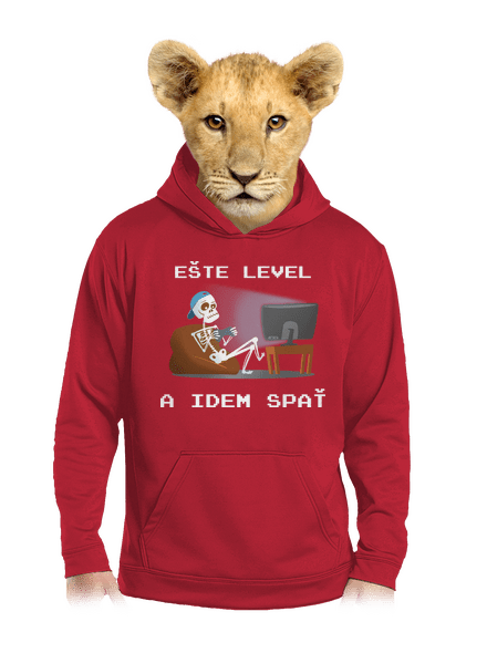 Ešte level detská mikina klokanka Fire Red
