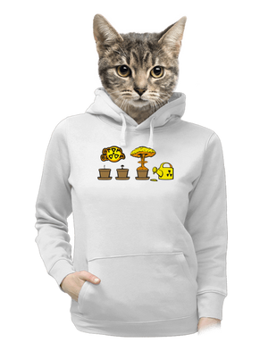 Atom bloom dámska mikina klokanka White