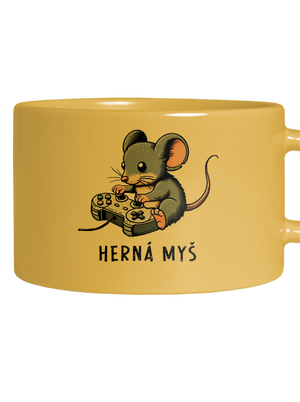 Herná myš hrnček makronka Yellow Macaron