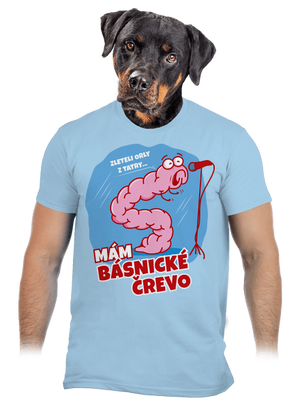 Básnické črevo pánske tričko Sky Blue