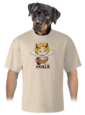 Anjelik unisex tričko oversized Almond