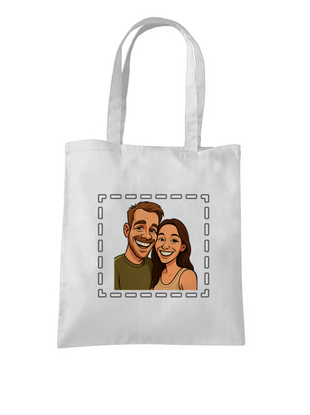 Karikatúra z vlastnej fotky taška White