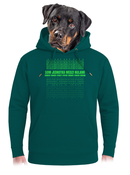 Jednotka medzi nulami unisex mikina premium Emerald Green