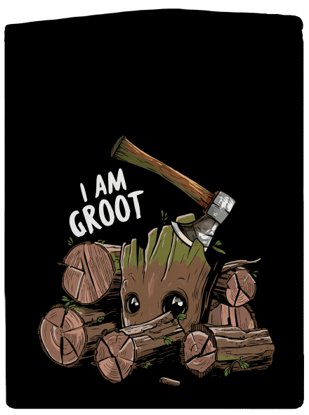 I Am Groot pánska mikina na zips Black