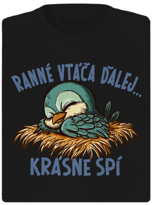 Ranné vtáča spí dámske športové tričko Black