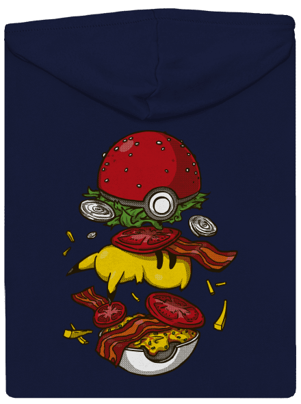 Pokémon burger pánska mikina na zips Navy