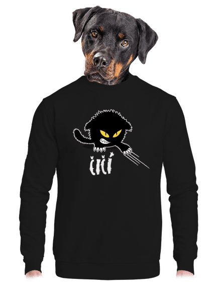 Čičina unisex mikina bez kapucne Black