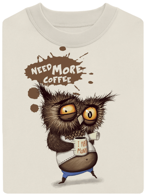 Need more coffee unisex mikina bez kapucne Off White