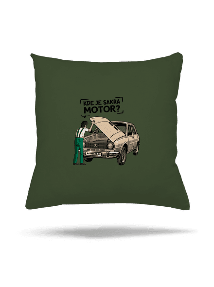 Kde je motor? vankúš Olive Green
