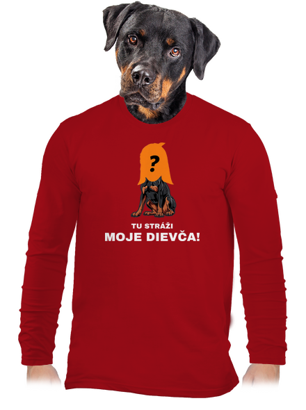 Tu strážim ja pánske dlhý rukáv Red