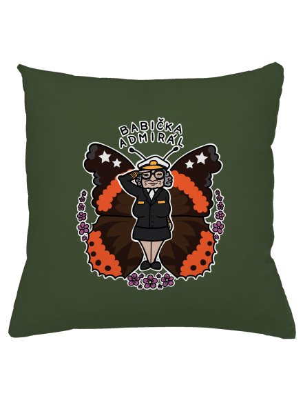 Babička admirál vankúš Olive Green