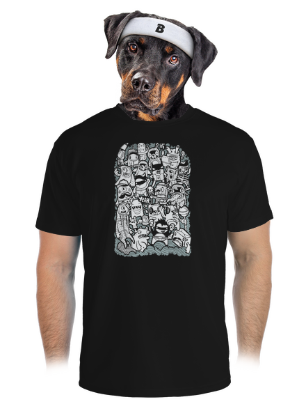 Doodle pánske športové tričko Black