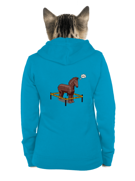 Trójsky kôň dámska mikina na zips Blue Atol